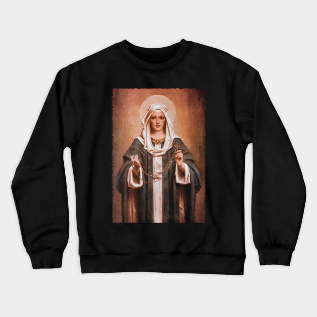 Our Lady of the Rosary Crewneck Sweatshirt by Beltschazar